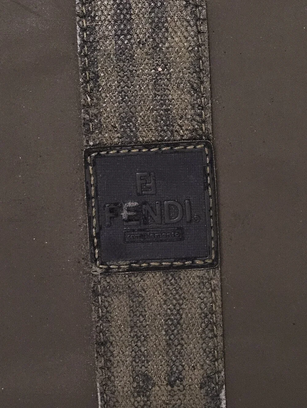 Fendi Pequin Nylon Vanity Bag In Brown Stripe With Gold Hardware